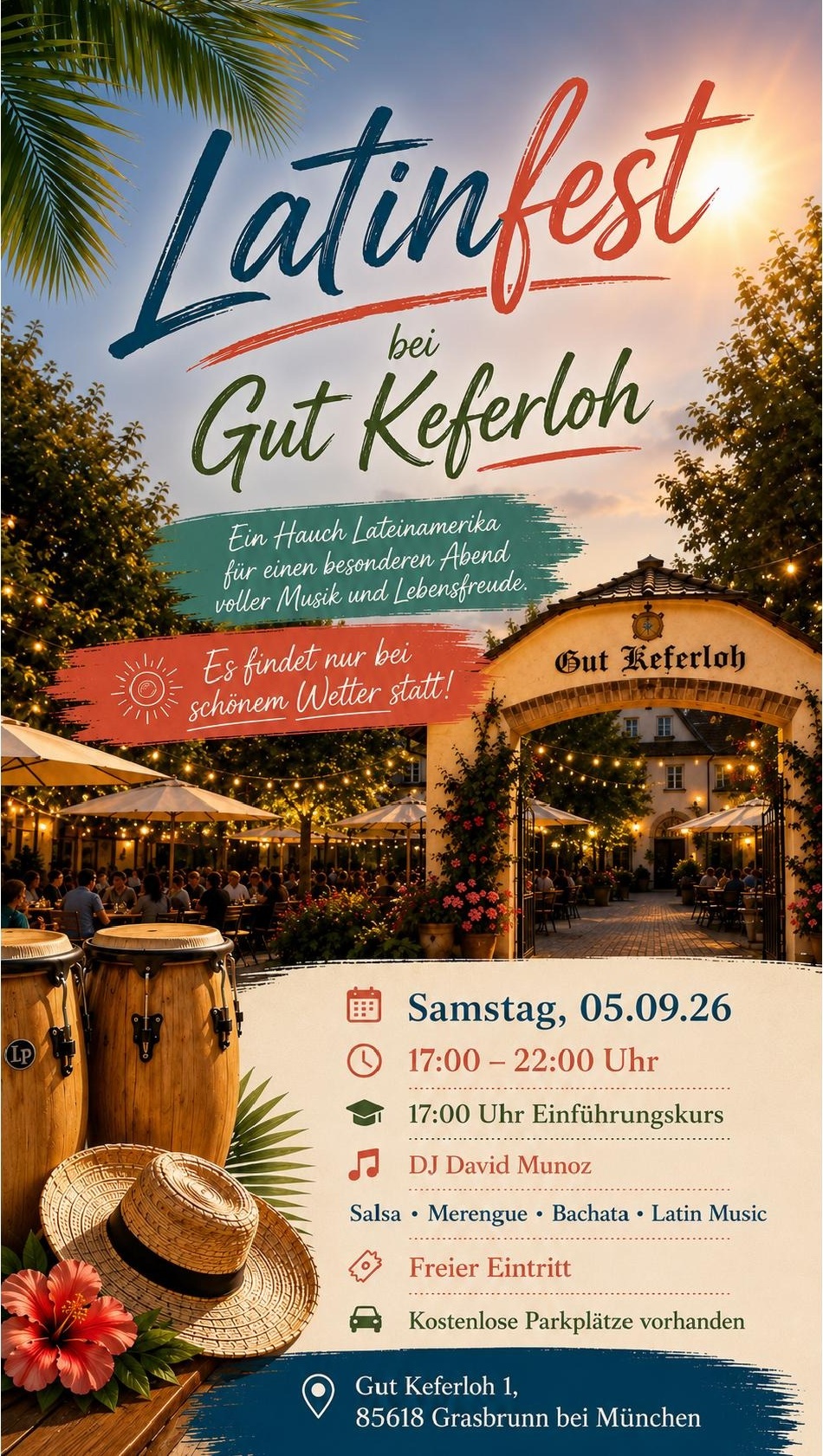 Latin Sommerfest am 05.09.2026 bei Gut Keferloh